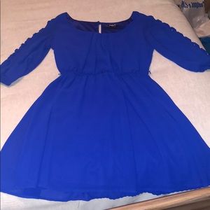 Royal blue quarter length sleeve dress